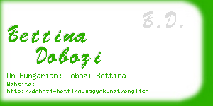 bettina dobozi business card